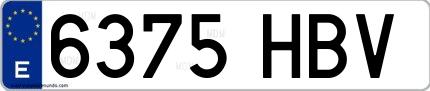 Ejemplo de matrícula española 6375 HBV