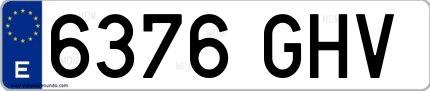 Ejemplo de matrícula española 6376 GHV