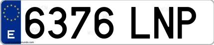 Ejemplo de matrícula española 6376 LNP