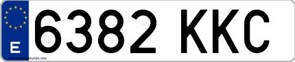 Ejemplo de matrícula española 6382 KKC