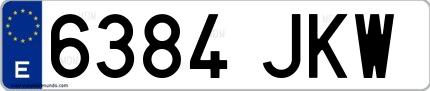 Ejemplo de matrícula española 6384 JKW