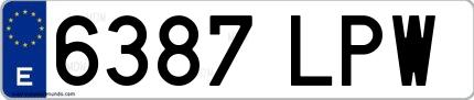 Ejemplo de matrícula española 6387 LPW