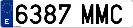 Ejemplo de matrícula española 6387 MMC