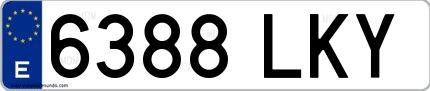 Ejemplo de matrícula española 6388 LKY