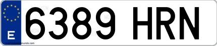 Ejemplo de matrícula española 6389 HRN