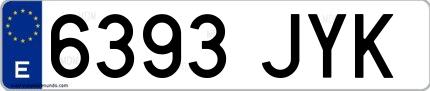 Ejemplo de matrícula española 6393 JYK