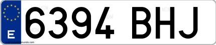 Ejemplo de matrícula española 6394 BHJ