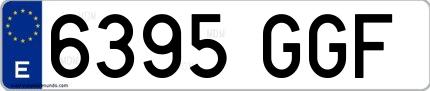 Ejemplo de matrícula española 6395 GGF