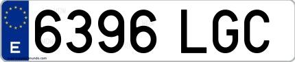 Ejemplo de matrícula española 6396 LGC