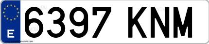 Ejemplo de matrícula española 6397 KNM