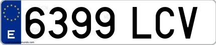 Ejemplo de matrícula española 6399 LCV