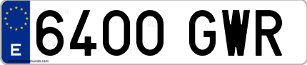 Ejemplo de matrícula de coche ordinaria 6400 GWR