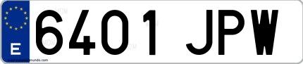Ejemplo de matrícula española 6401 JPW