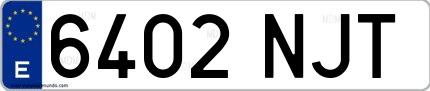 Ejemplo de matrícula española 6402 NJT