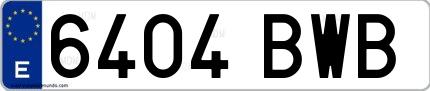 Ejemplo de matrícula española 6404 BWB