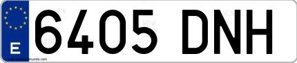 Ejemplo de matrícula española 6405 DNH