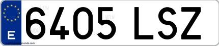Ejemplo de matrícula española 6405 LSZ