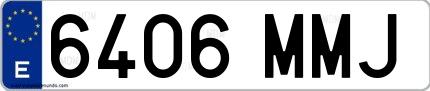 Ejemplo de matrícula española 6406 MMJ