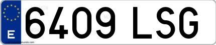 Ejemplo de matrícula española 6409 LSG