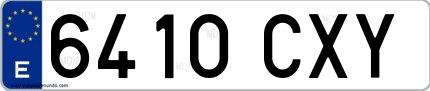Ejemplo de matrícula española 6410 CXY