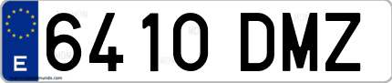 Ejemplo de matrícula de coche ordinaria 6410 DMZ