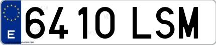 Ejemplo de matrícula española 6410 LSM