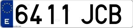 Ejemplo de matrícula española 6411 JCB