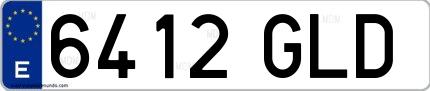 Ejemplo de matrícula española 6412 GLD
