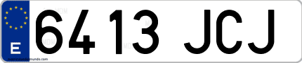Ejemplo de matrícula de coche ordinaria 6413 JCJ