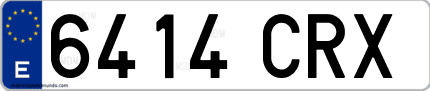Ejemplo de matrícula de coche ordinaria 6414 CRX