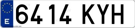 Ejemplo de matrícula española 6414 KYH