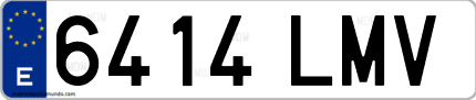 Ejemplo de matrícula de coche ordinaria 6414 LMV