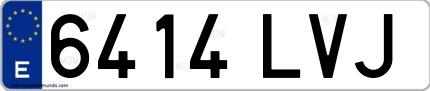 Ejemplo de matrícula española 6414 LVJ