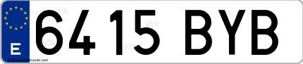 Ejemplo de matrícula española 6415 BYB