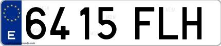 Ejemplo de matrícula española 6415 FLH