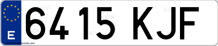 Ejemplo de matrícula de coche ordinaria 6415 KJF
