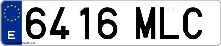 Ejemplo de matrícula española 6416 MLC