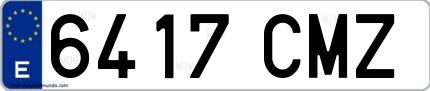 Ejemplo de matrícula española 6417 CMZ