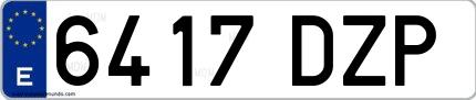Ejemplo de matrícula española 6417 DZP