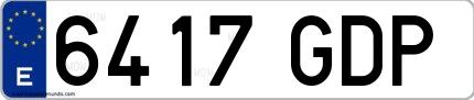 Ejemplo de matrícula española 6417 GDP