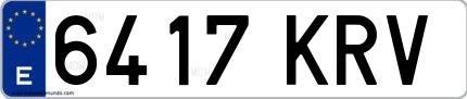 Ejemplo de matrícula española 6417 KRV