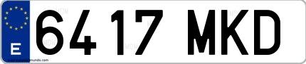Ejemplo de matrícula española 6417 MKD