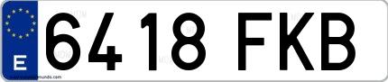 Ejemplo de matrícula española 6418 FKB