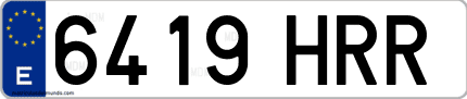 Ejemplo de matrícula de coche ordinaria 6419 HRR