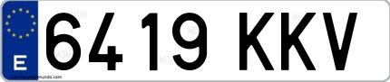 Ejemplo de matrícula española 6419 KKV