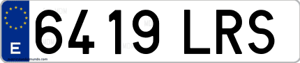 Ejemplo de matrícula de coche ordinaria 6419 LRS