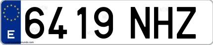 Ejemplo de matrícula española 6419 NHZ