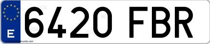 Ejemplo de matrícula española 6420 FBR