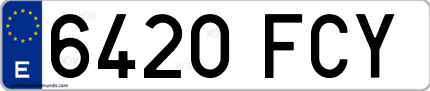 Ejemplo de matrícula de coche ordinaria 6420 FCY