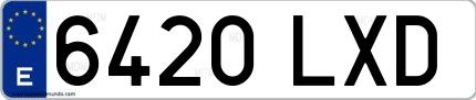Ejemplo de matrícula española 6420 LXD